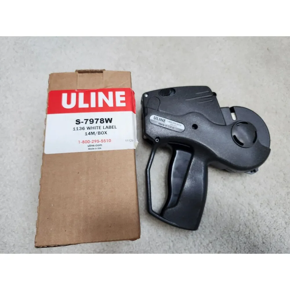 Uline Avery Dennison Monarch 1136 Pricing Sticker Gun 2 Line + Labels & Ink
